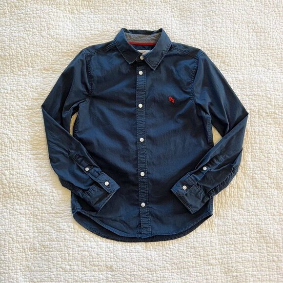 H&M Button Down Shirt In Navy - Picture 2 of 7